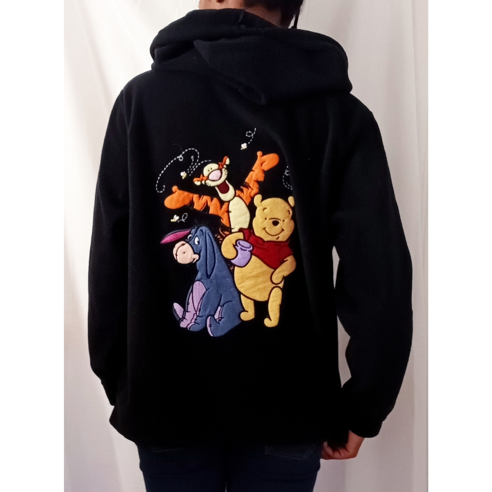 Disney Black Teddy Jacket with Winnie the Pooh, Tigger & Eeyore Embroidery